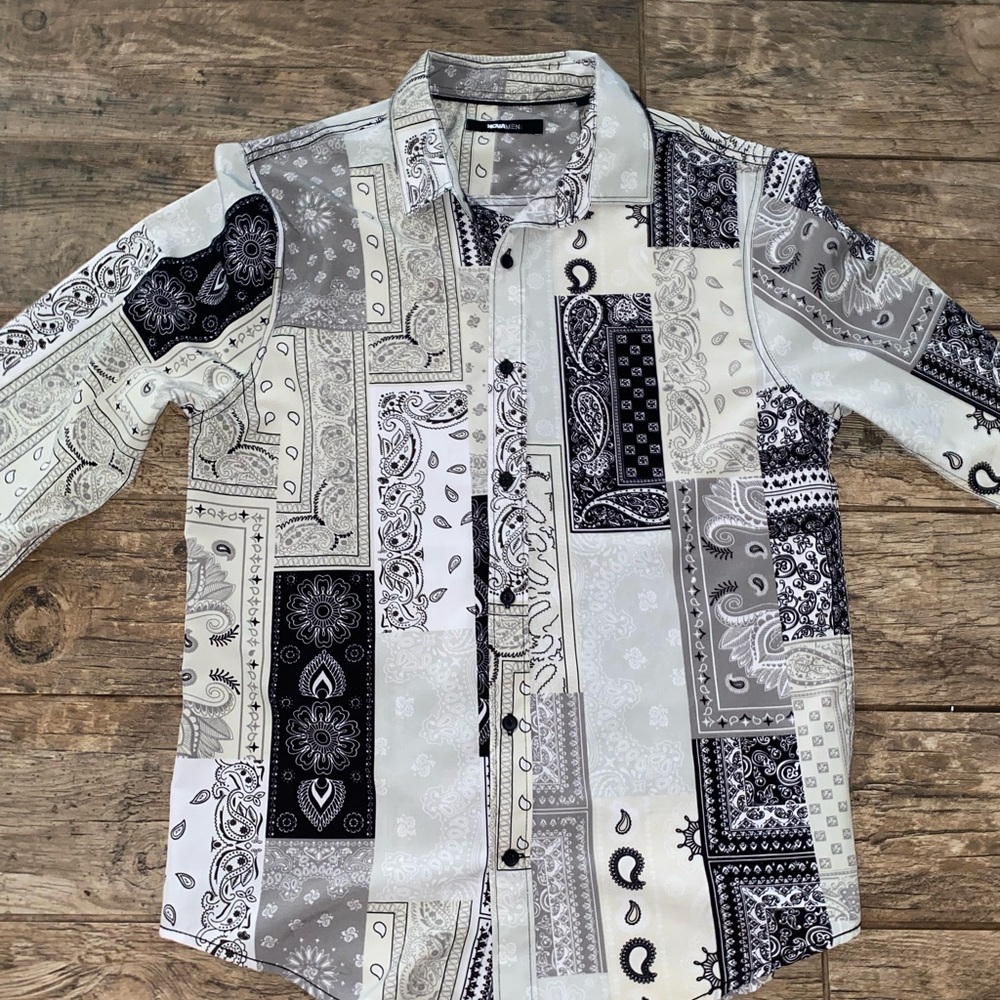 Mens fashion Nova long sleeve dress shirt